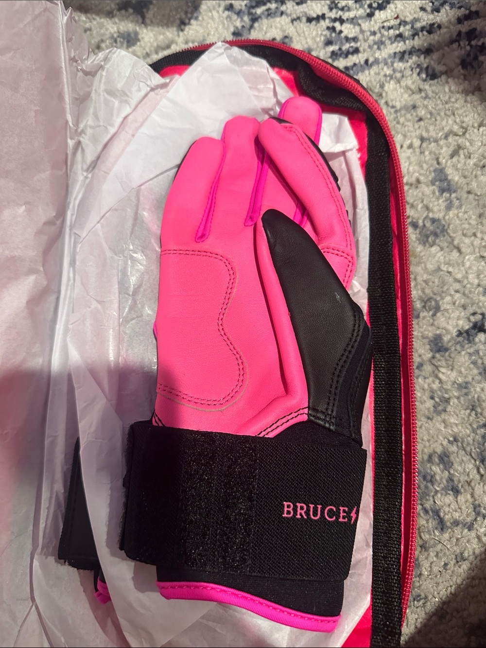 Premium pro long cuff black/hot pink - Picture 2 of 4